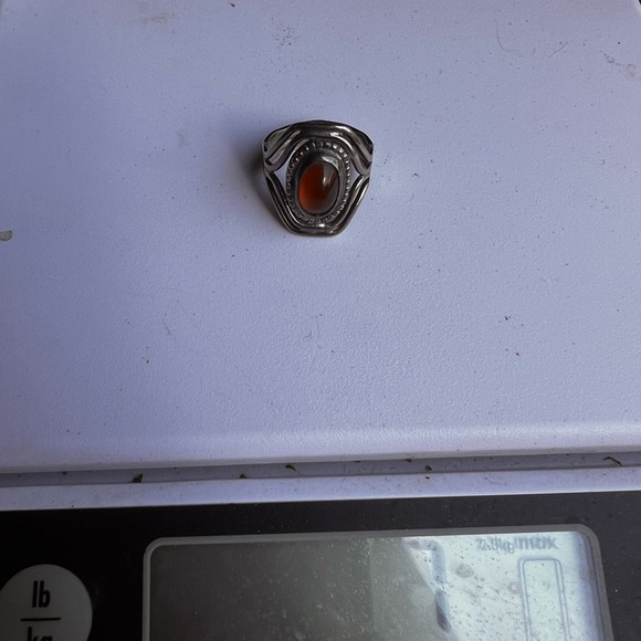 Vintage handmade 925 sterling silver ring with amber stone. Size 7.25 7 g - Picture 7 of 7